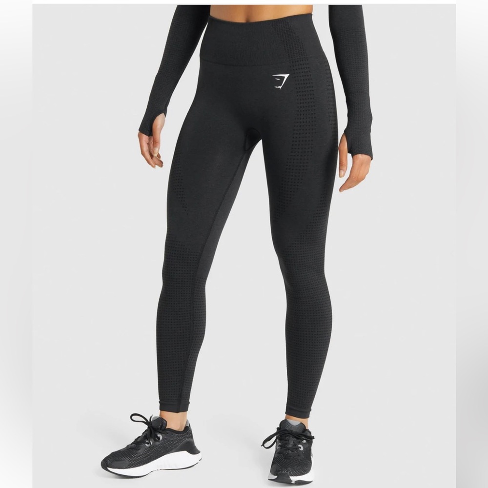 GYMSHARK Vital Seamless 2.0 black marl size small leggings